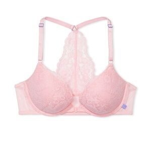 NWT Blossom Pink Lace Racerback T-Shirt Push Up Bra Front Clasp